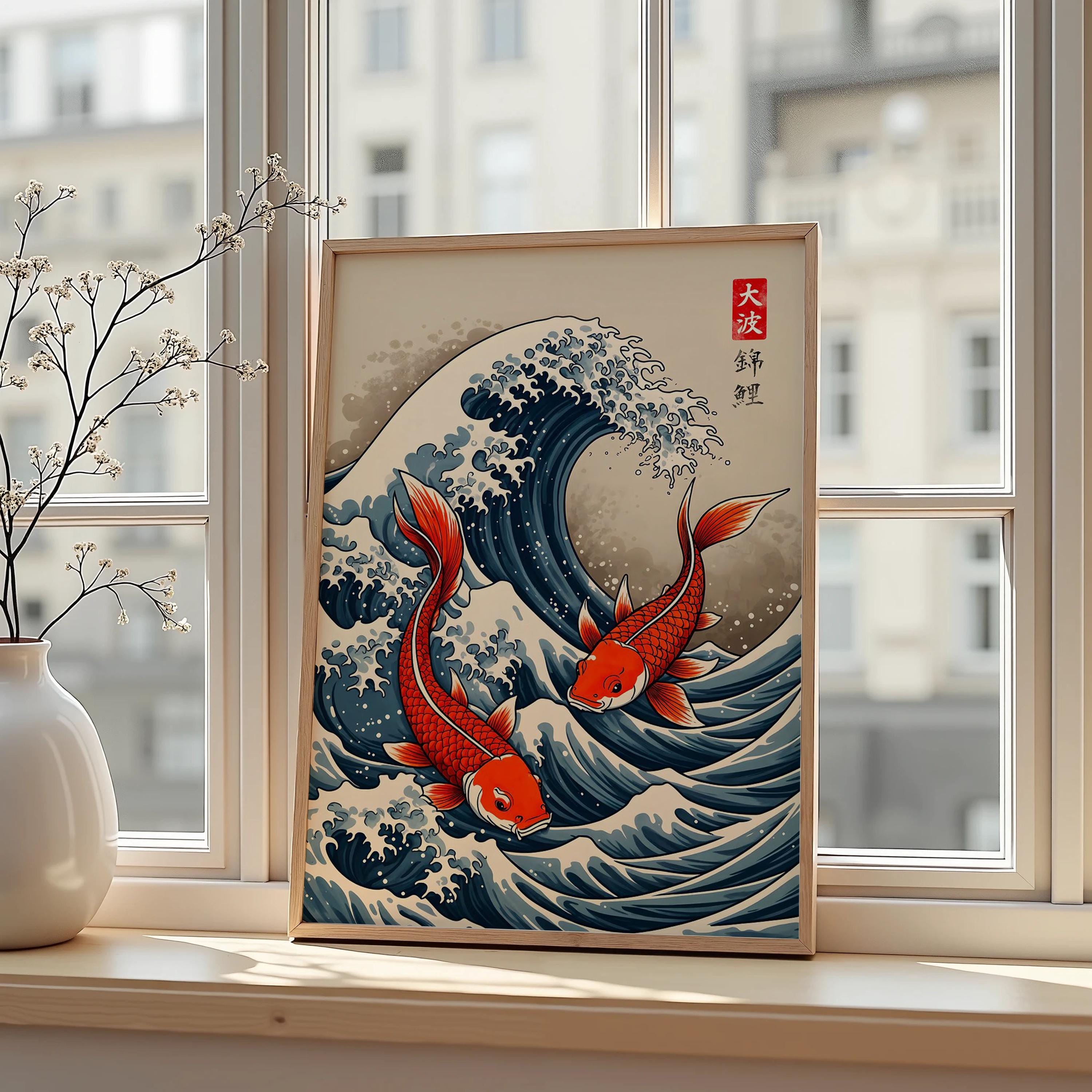 Japanese Red Koi Fish Canvas P - Japanese Lifestyle Home 리뷰 및 가격