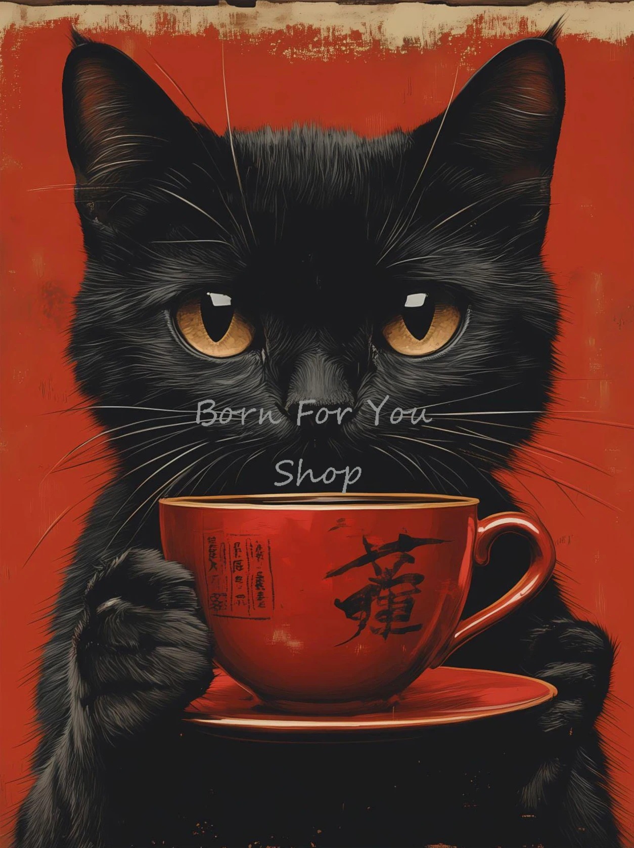 Japanese Edo Style Black Cat E - Japanese Lifestyle Home 리뷰 및 가격