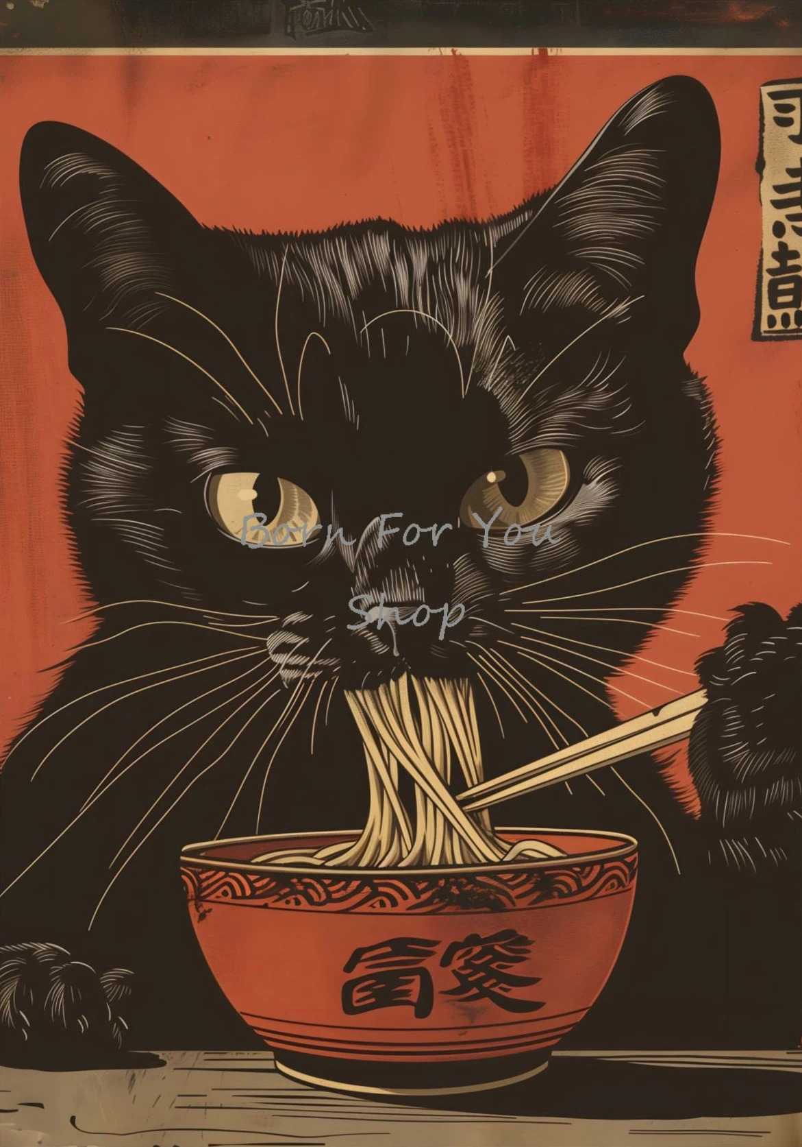 Japanese Edo Style Black Cat E - Japanese Lifestyle Home 리뷰 및 가격