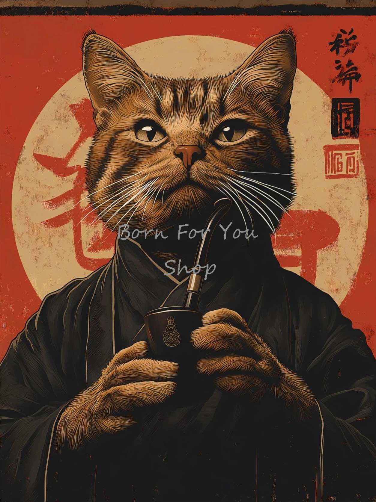 Japanese Edo Style Black Cat E - Japanese Lifestyle Home 리뷰 및 가격