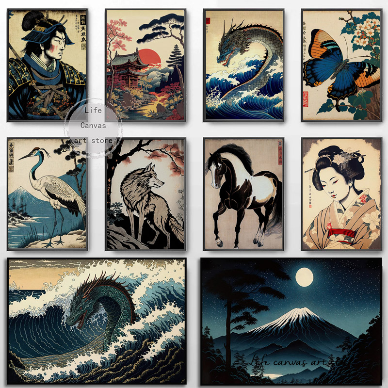 Vintage Japanese Style Ukiyo-e - Japanese Lifestyle Home 리뷰 및 가격
