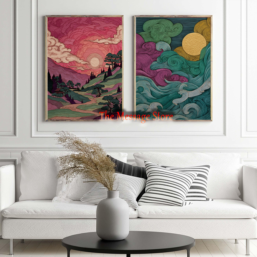 Japanese Landscape Abstract Go - Japanese Lifestyle Home 리뷰 및 가격